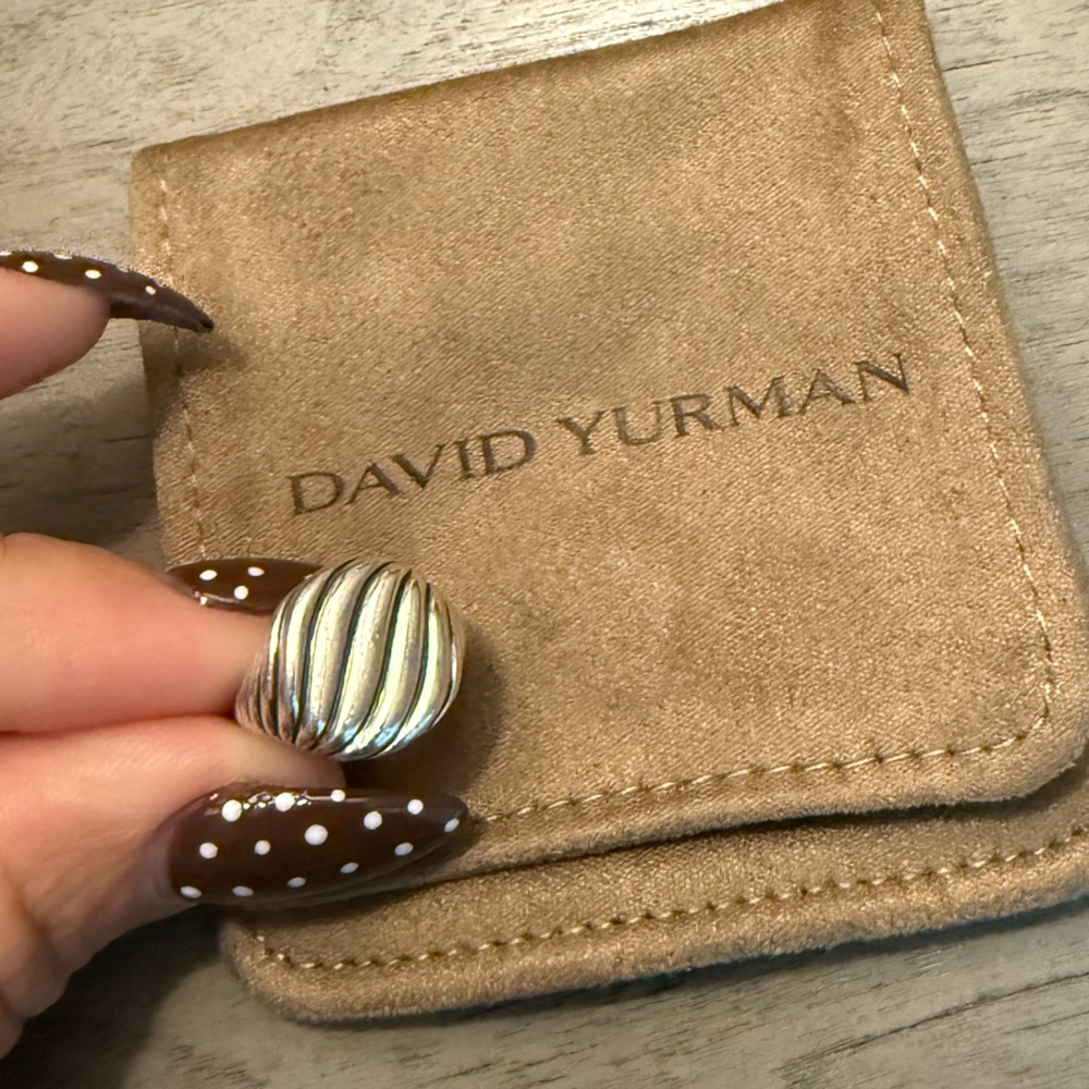 David Yurman Silver sculpted cable pinky Ring - Picture 5 of 5